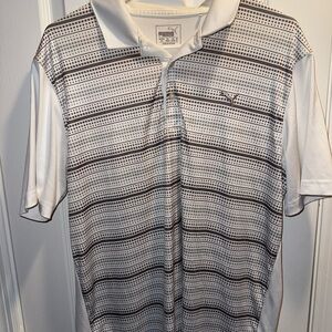 Puma Men's Golf Polo Shirt with Black and White Pattern